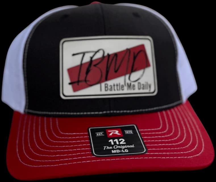IBMD Richardson 112 trucker hat — Fire Red